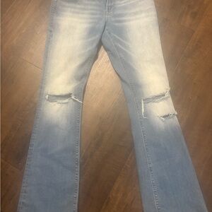 Daytrip Light Blue Distressed Flare Jeans